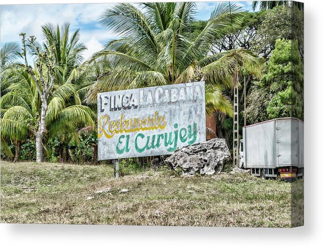 El Curujey Sign Canvas Print featuring the photograph El Curujey Sign by Sharon Popek