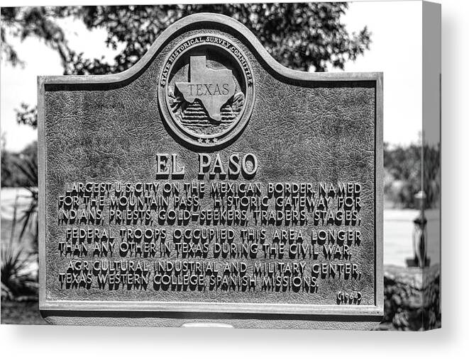 El Paso Historic Plaque Black and White Jigsaw Puzzle by Chance Kafka -  Chance Kafka - Artist Website