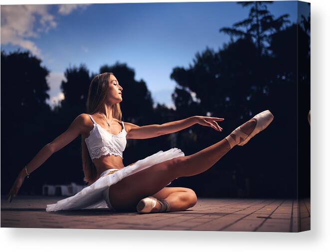 Ballerina Canvas Print featuring the photograph Elegance by Vasil Nanev