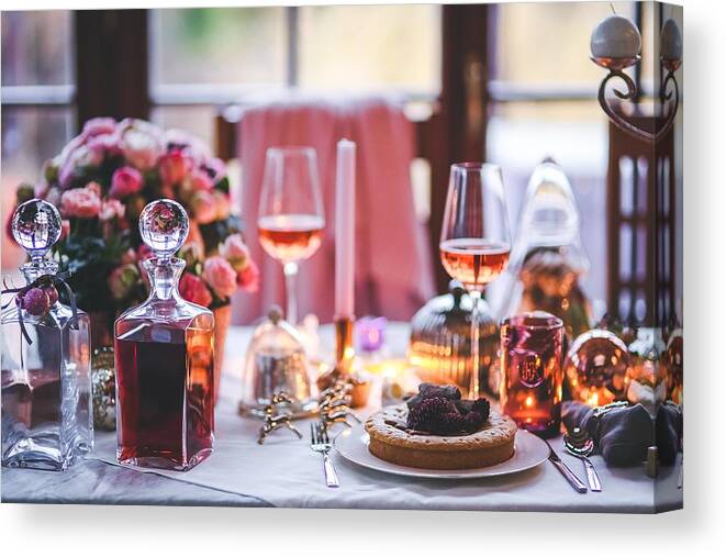 Cute Canvas Print featuring the photograph Elegant tablewear by Top Wallpapers