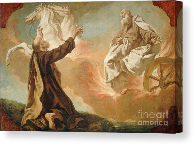 1750s Canvas Print featuring the photograph Elijah Taken Up by Giuseppe Angeli