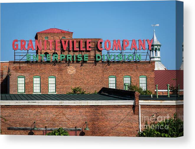 Enterprise Mill - Graniteville Company - Augusta Ga 1 Canvas Print featuring the photograph Enterprise Mill - Graniteville Company - Augusta GA 1 by Sanjeev Singhal
