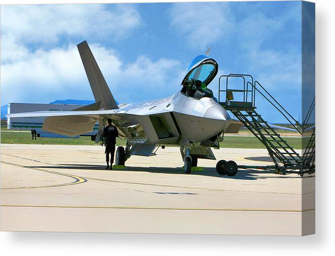 F-22 Canvas Print featuring the photograph F22 Rapter by Chris Smith