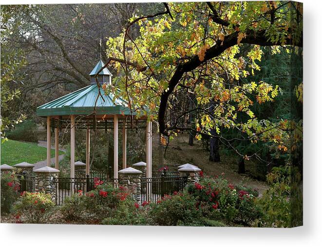 Bille Park Canvas Print featuring the photograph Fall Gazebo by Michele Myers