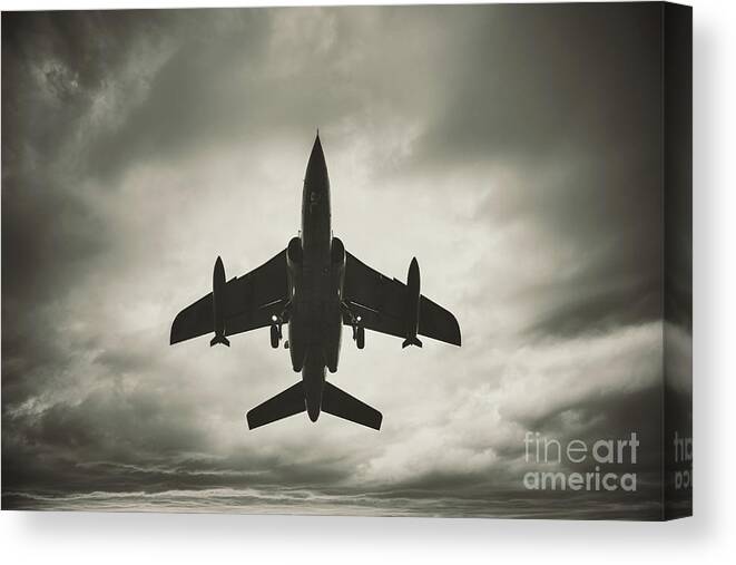 Military Airplane Canvas Print featuring the photograph Fighter In The Sky by Shaunl