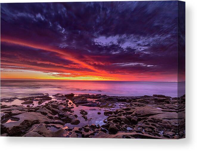 Beach Canvas Print featuring the photograph Fire Curve by Peter Tellone