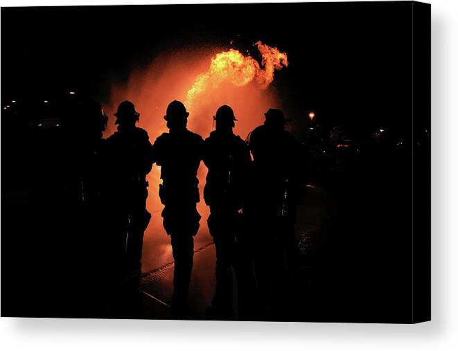 Live Propane Burn Canvas Print featuring the photograph Fire Dragon by Ron Chilston