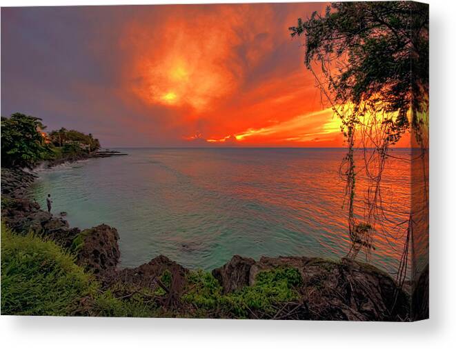 Sunset Canvas Print featuring the photograph Fire Sky by Nadia Sanowar