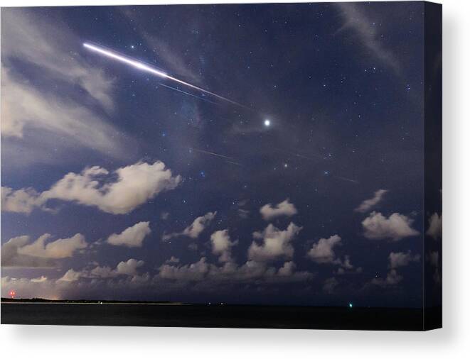 Clouds Canvas Print featuring the photograph Fireball in the Sky by Joe Leone