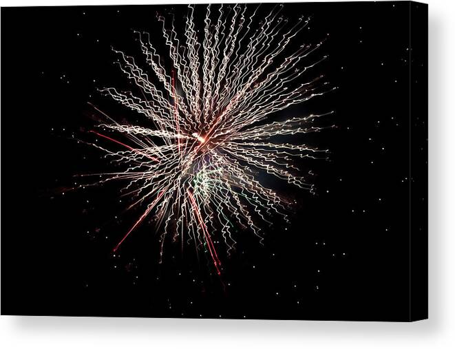 4th Of July Canvas Print featuring the photograph Fireworks 2019 Twelve by Marnie Patchett