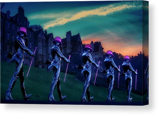 Gentlemen Canvas Print featuring the photograph Five gentlemen late for Hogmanay by Micah Offman