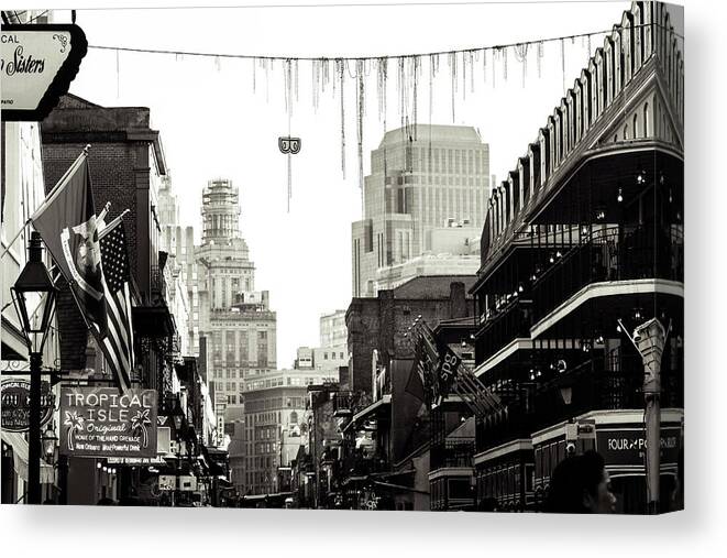 Photo Canvas Print featuring the photograph Flags on Bourbon st by Jason Hughes