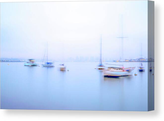 Boat Canvas Print featuring the photograph Floating In A Dream San Diego Harbor by Joseph S Giacalone