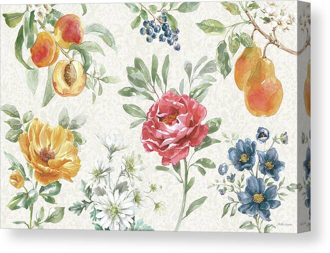 Berries Canvas Print featuring the painting Floral Solitude I by Beth Grove