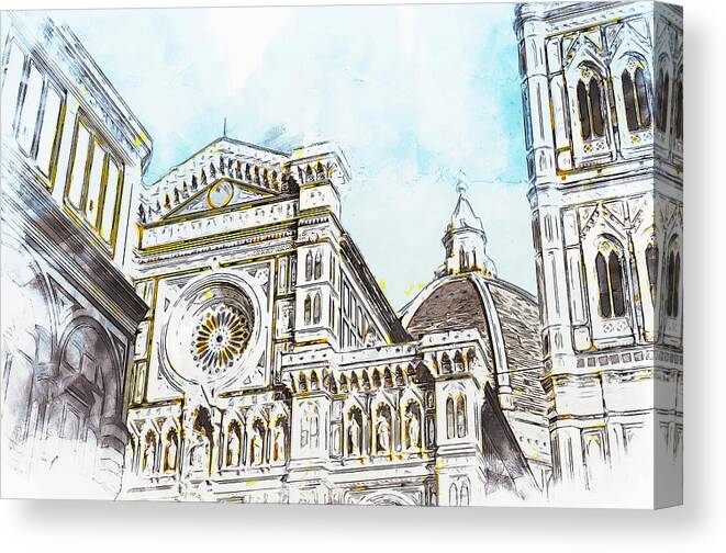 Florence Canvas Print featuring the painting Florence - 46 by AM FineArtPrints