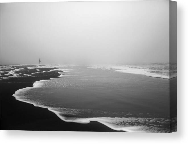 Sea Canvas Print featuring the photograph Fog by Liesbeth Van Der Werf