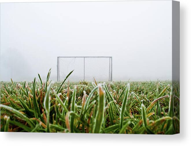 Goal Canvas Print featuring the photograph Football Goal by Ulrich Mueller