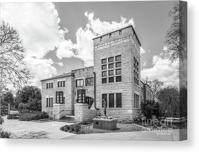 Fort Hays State Canvas Print featuring the photograph Fort Hays State University Allen Hall by University Icons