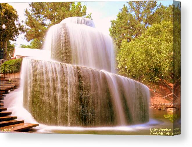 Fountains Canvas Print featuring the photograph Fountain At Finlay Park SC by Lisa Wooten