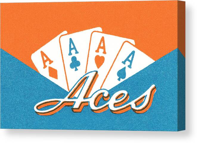 Ace Canvas Print featuring the drawing Four aces by CSA Images