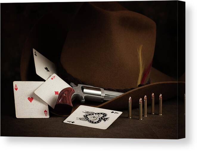 Brown Canvas Print featuring the photograph Four Aces Still Life by Tom Mc Nemar