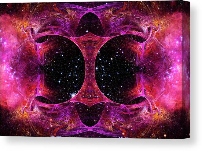 Fractal-cosmos Canvas Print featuring the mixed media Fractal-cosmos by Tammy Wetzel