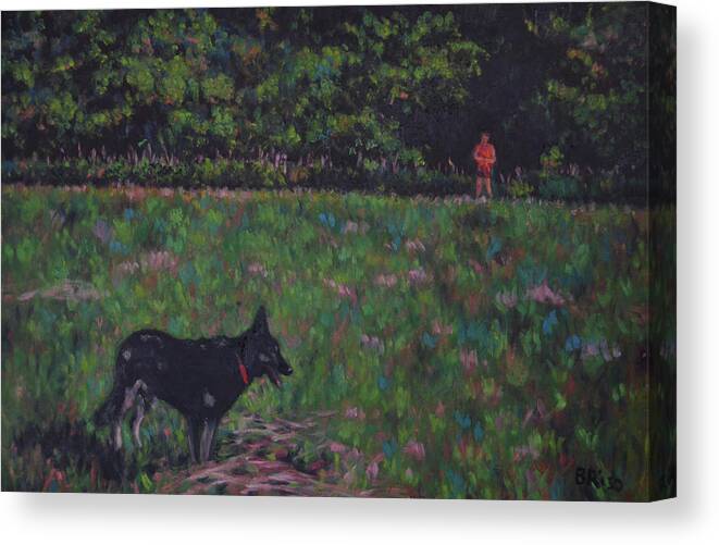Dog Canvas Print featuring the painting Freedom by Beth Riso