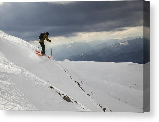 Ski Canvas Print featuring the photograph Freeride Ski by Attila Szabo