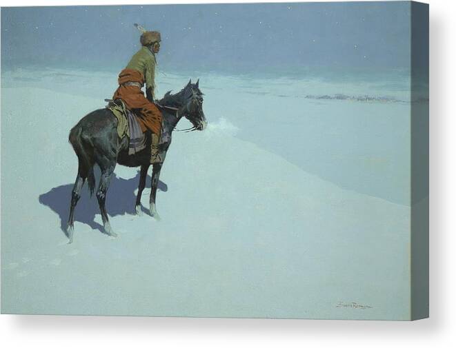 Figurative Canvas Print featuring the painting Friends Or Foes by Frederic Remington
