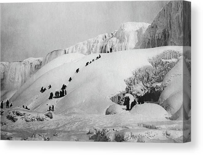Niagara Canvas Print featuring the painting Frozen Niagara Falls by Unknown