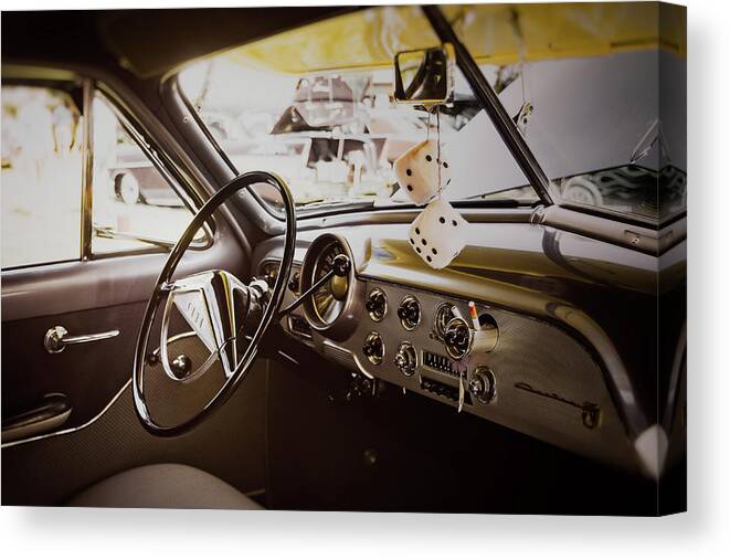 Vehicle Canvas Print featuring the photograph Fuzzy Dice by Scott Norris