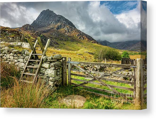 Tryfan Mountain Canvas Print featuring the photograph Gate to Tryfan East Snowdonia by Adrian Evans