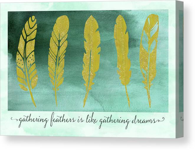 Gathering Feathers Canvas Print featuring the digital art Gathering Feathers by Tina Lavoie