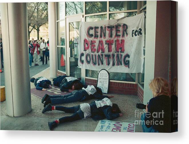 Atlanta Canvas Print featuring the photograph Gay Rights Activists Protesting by Bettmann
