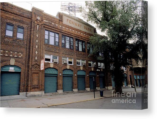 American League Baseball Canvas Print featuring the photograph General View Of Outside Fenway Park by Rick Stewart