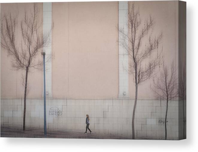 Woman Canvas Print featuring the photograph Gentle Slope by Asako Naruto