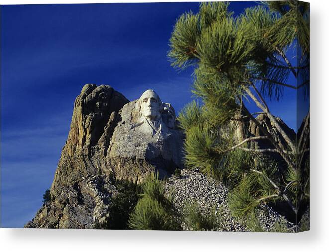Mount Rushmore. George Washington Canvas Print featuring the photograph George No.2 - A Mount Rushmore Impression by Steve Ember