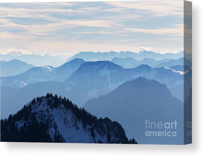 European Alps Canvas Print featuring the photograph Germany, Bavaria, Chiemgau,view by Westend61