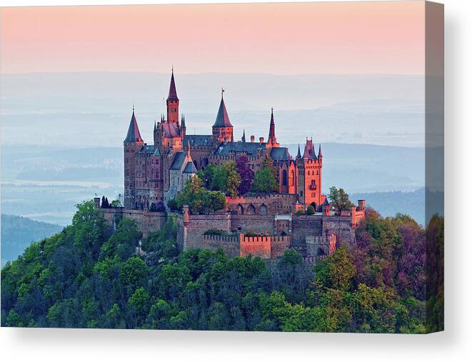 Estock Canvas Print featuring the digital art Germany, Hohenzollern Castle by Reinhard Schmid