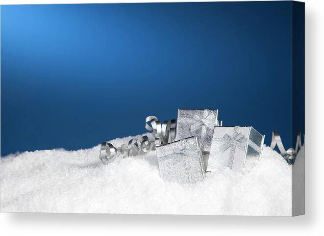 Fake Snow Canvas Print featuring the photograph Gift Boxes by Cclickclick