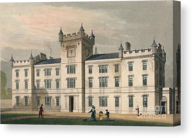 Engraving Canvas Print featuring the drawing Gillespie Hospital by Print Collector