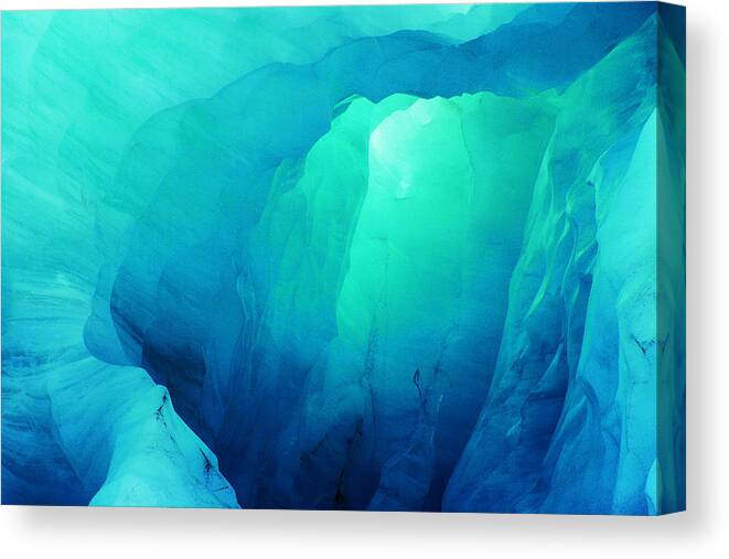 Geology Canvas Print featuring the photograph Glacial Channel, South Island, New by Natphotos