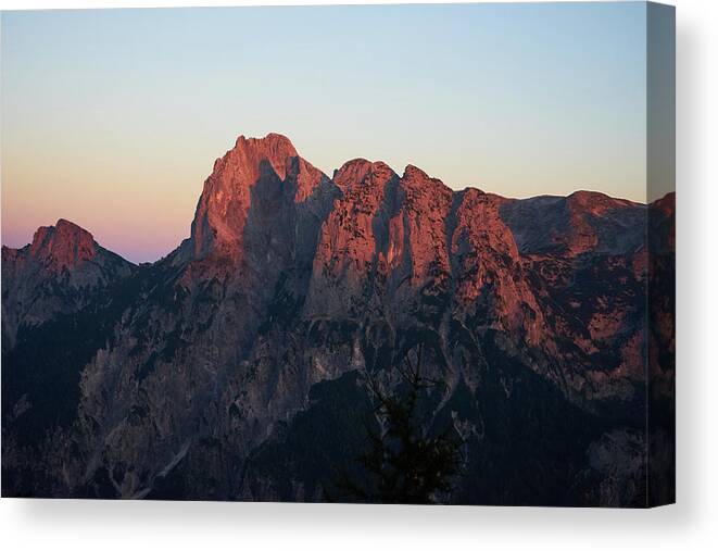 Adventure Canvas Print featuring the photograph Glowing Mountains by Lukas Kerbs