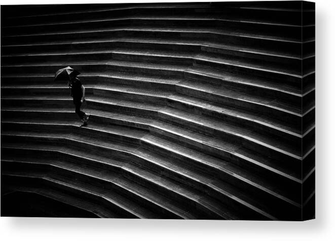 Stairs Canvas Print featuring the photograph Go Down by Reiko Kiri