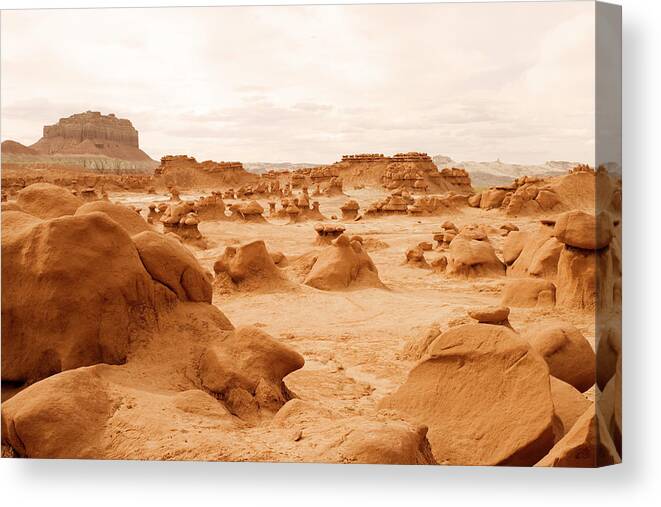 Scenics Canvas Print featuring the photograph Goblin Valley, Ut by Jhorrocks