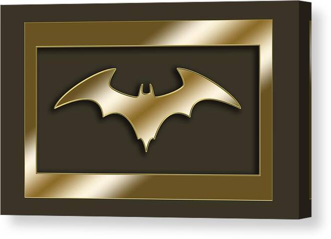 Golden Bat Canvas Print featuring the digital art Golden Bat by Chuck Staley