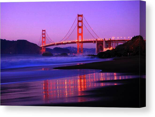 San Francisco Canvas Print featuring the photograph Golden Gate Bridge Dusk by Ian Philip Miller