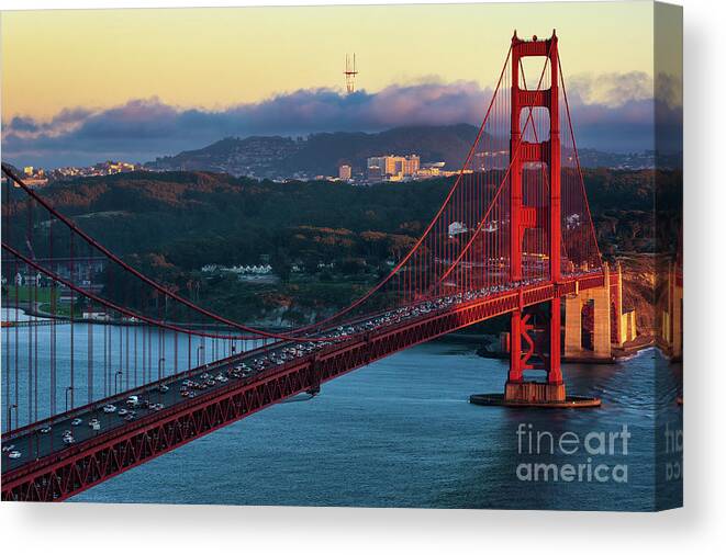 San Francisco Canvas Print featuring the photograph Golden Gate Bridge From Marin Headlands by Doug Sturgess