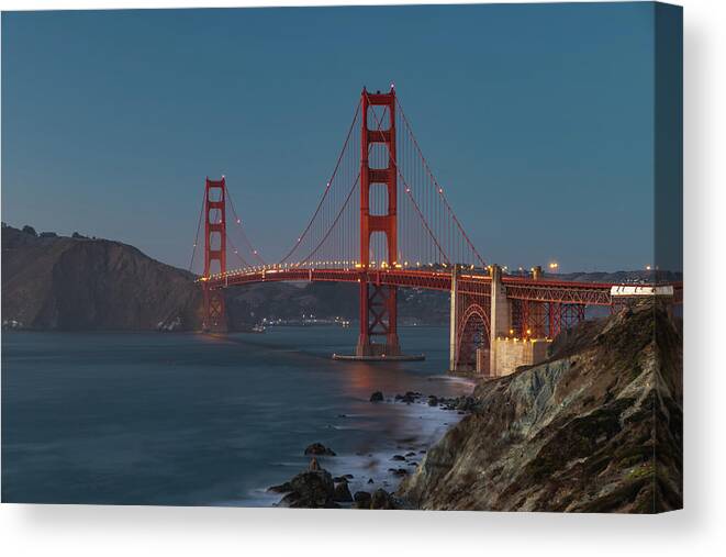  Canvas Print featuring the photograph Golden Gate Bridge by Philip Rodgers