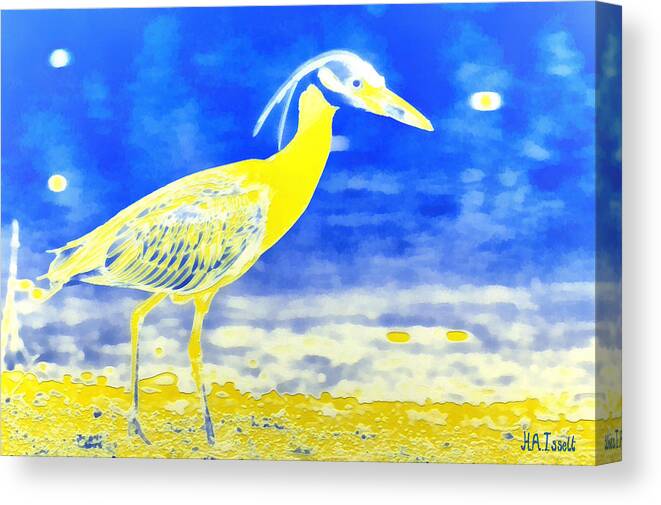 Heron Canvas Print featuring the digital art Golden Heron by Humphrey Isselt